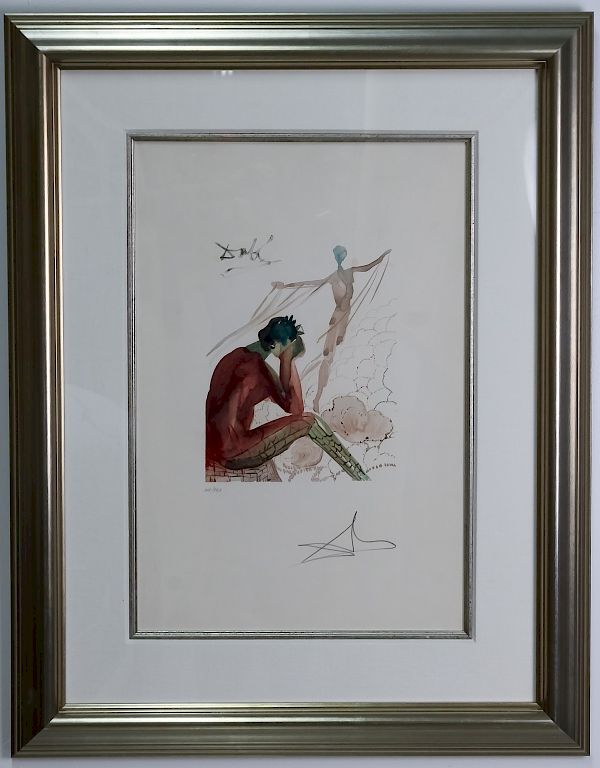 Appraisal: Authentic Salvador Dali Pencil Signed Lithograph Guaranteed Authentic Salvador Dali