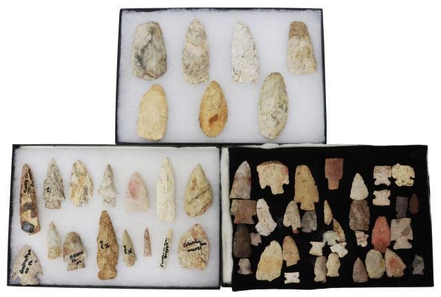 Appraisal: lot Native American artifact group from various states including arrowheads