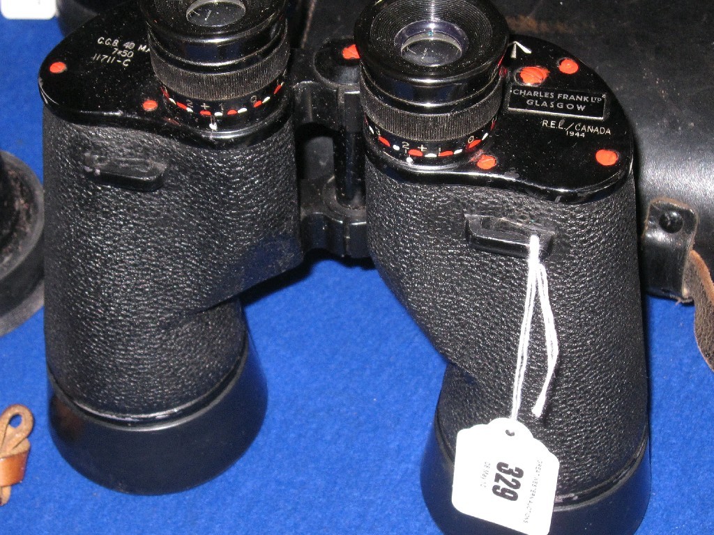 Appraisal: Pair of Canadian military binoculars by Charles Frank Glasgow with