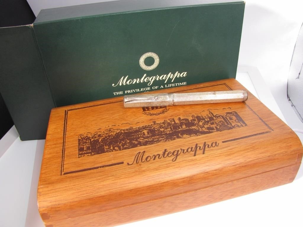 Appraisal: Montegrappa Italy sterling silver fountain pen with textured decor on