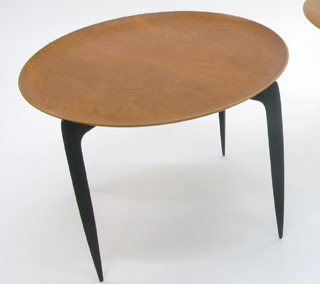 Appraisal: DANISH MODERN TRAY-TOP OCCASIONAL TABLE Arne Jacobsen design for Fritz