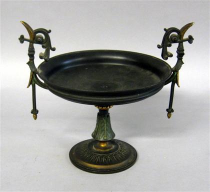 Appraisal: Neoclassical style patinated and gilt bronze tazza late th century