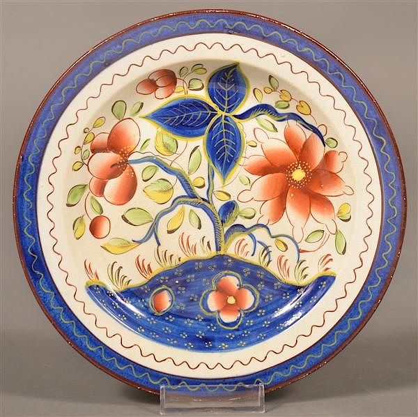 Appraisal: Gaudy Dutch China Sunflower Pattern Plate Gaudy Dutch Soft Paste