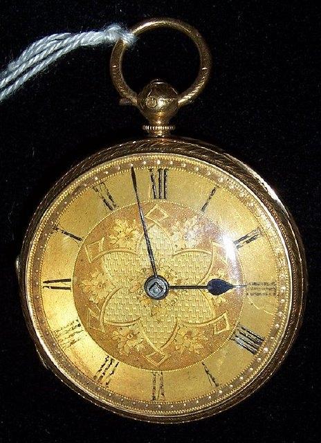 Appraisal: A gentleman's k gold pocket watch the case engraved foliate