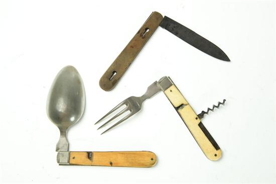 Appraisal: FOLDING CUTLERY SET - Includes a knife marked for Roch