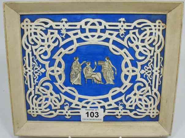 Appraisal: Copeland and Garratt Classical Blue and White Tile in Mounted