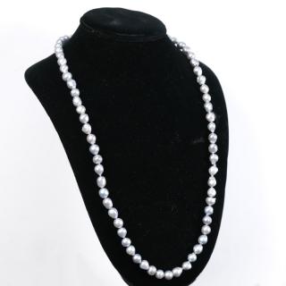 Appraisal: Strand of Baroque Steel Grey Pearls Single strand of baroque