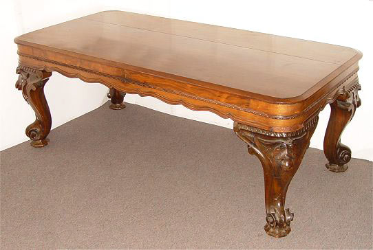 Appraisal: TH C WALNUT LIBRARY TABLE CONVERTED FROM A SQUARE GRAND