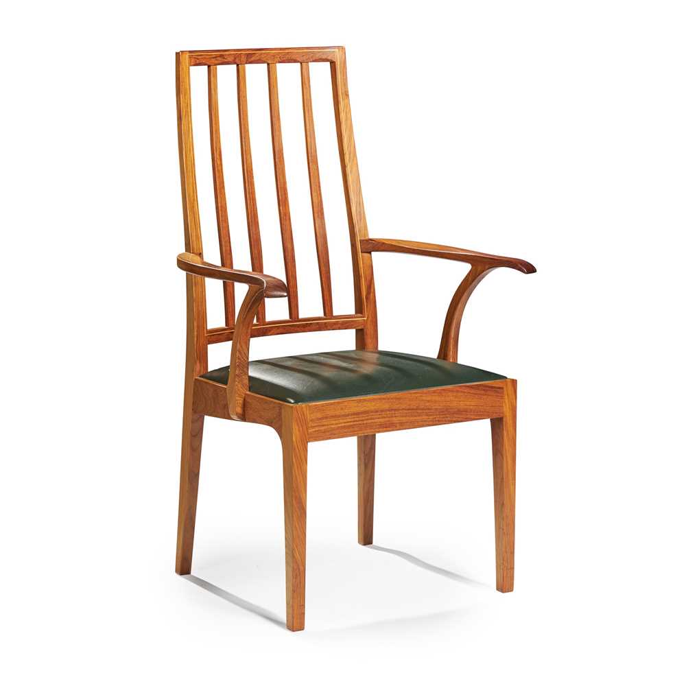 Appraisal: Y EDWARD BARNSLEY - TALL ARMCHAIR CIRCA Indian rosewood with