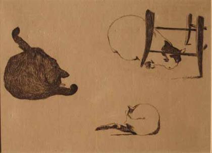 Appraisal: DOUARD MANET french - LES CHATS - Etching with aquatint