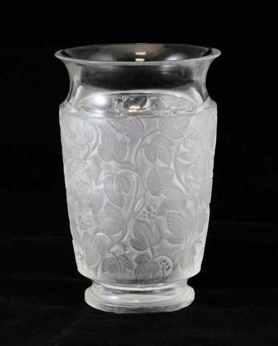 Appraisal: A Lalique 'Deauville' vase post war etched Lalique France mark