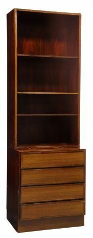 Appraisal: Danish mid-century modern rosewood bookcase manufactured by Omann Jun c