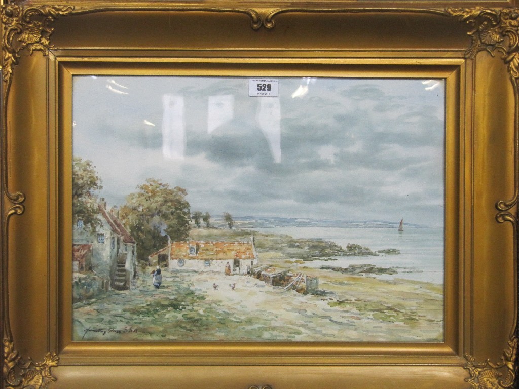 Appraisal: J HAMILTON GLASS Watercolour 'Quiet Afternoon Buckhaven' signed