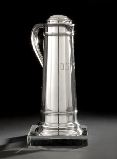 Appraisal: Large American Silverplate Flagon-Form Cocktail Shaker second quarter th century