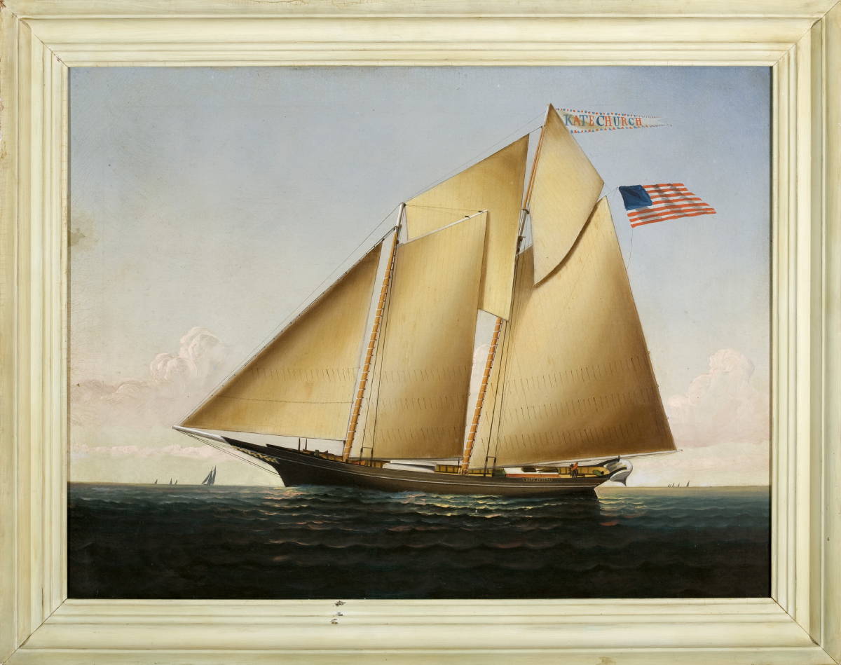 Appraisal: ELISHA TAYLOR BAKER AMERICAN - THE SCHOONER quot KATE CHURCH