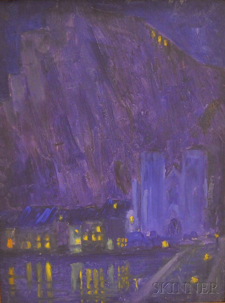 Appraisal: Alice Worthington Ball American - The Citadel at Night Dinant