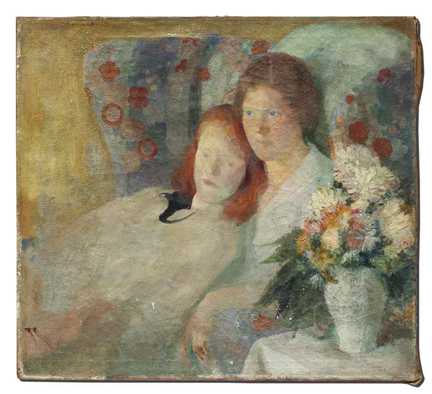 Appraisal: EXCEPTIONAL IMPRESSIONIST PAINTING OF TWO SISTERS '' x '' no