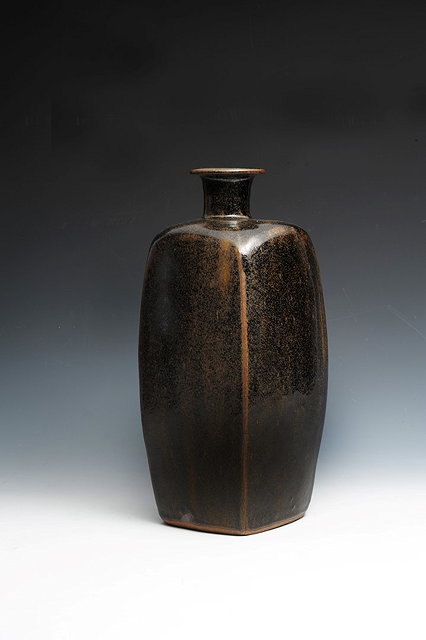 Appraisal: Bernard Leach British - at Leach PotteryVasetenmoku glazeof bottle formimpressed