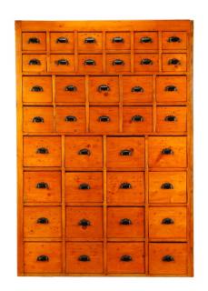 Appraisal: Large Pine Card Catalog File Cabinet American mid th century