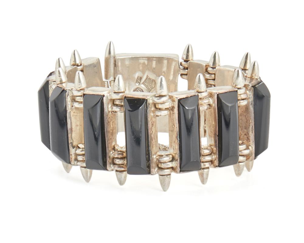 Appraisal: An Antonio Pineda silver and obsidian bracelet - Taxco Mexico