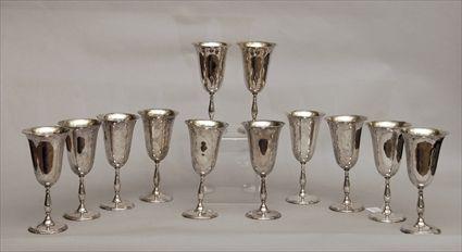 Appraisal: Twelve American Silver Water Goblets Provenance from the Estate of