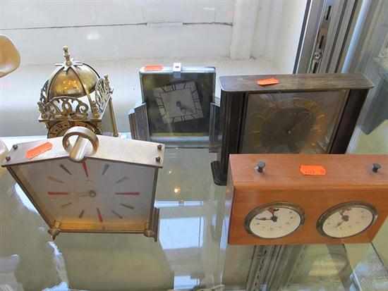 Appraisal: FOUR ASSORTED ART DECO AND LATER CLOCKS AND CHESS TIMER