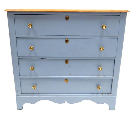 Appraisal: Early th C American chest of four drawers top with