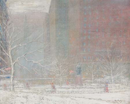 Appraisal: JOHANN BERTHELSEN Winter Snow New York Oil on canvas x