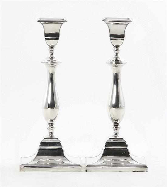 Appraisal: Pair English sterling candlesticks by Crichton Co London dated in