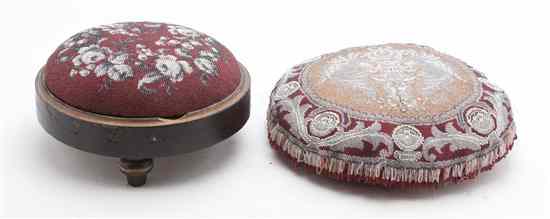 Appraisal: A Victorian Needlepoint Footstool together with a needlepoint and beaded