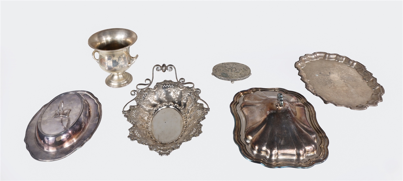 Appraisal: Large group of silver plated objects each with hallmark or