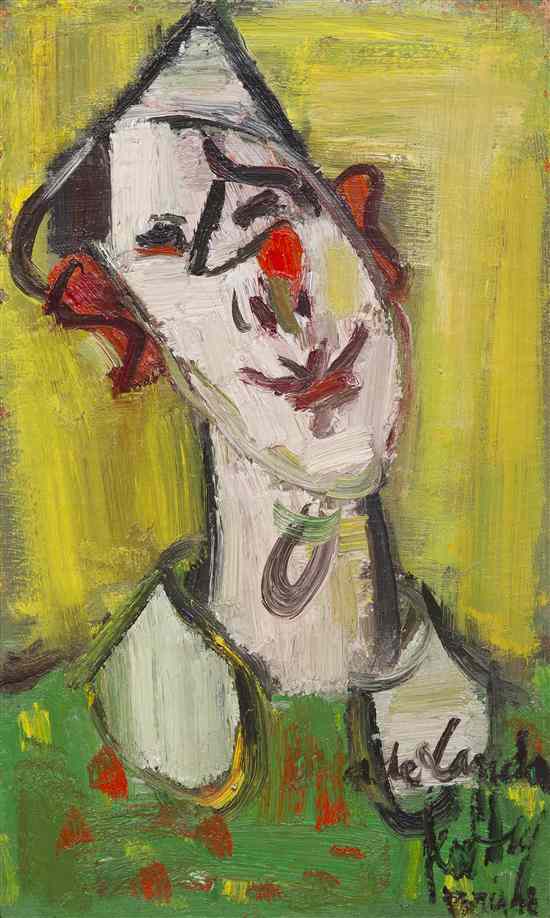 Appraisal: Gen Paul French - Clown oil on canvas inscribed and