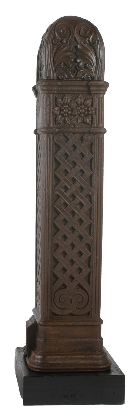 Appraisal: A Cast Iron and Copper Plated Newel Post from Chicago's