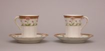 Appraisal: Pair of Nippon Chocolate Cups with Saucers circa th Century