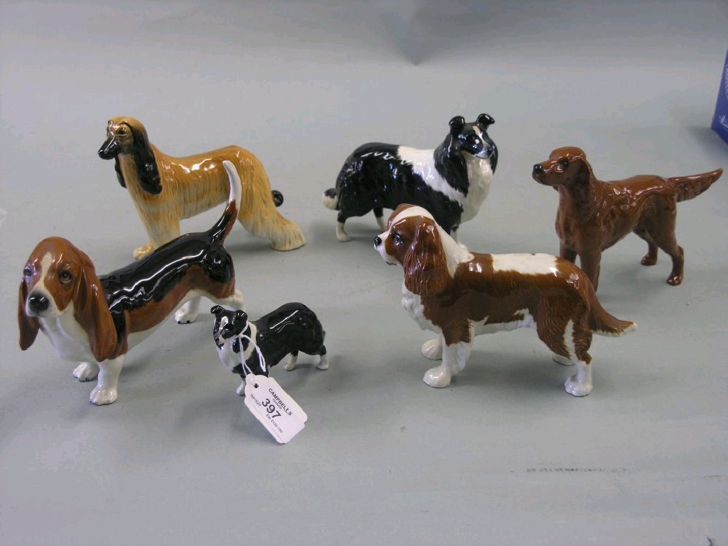 Appraisal: Six Beswick dogs including Afghan Hound 'Hajubah of Davien'