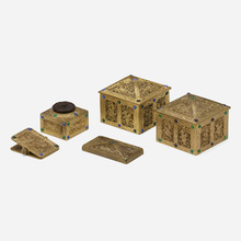 Appraisal: Tiffany Studios Collection of five Ninth Century desk articles USA