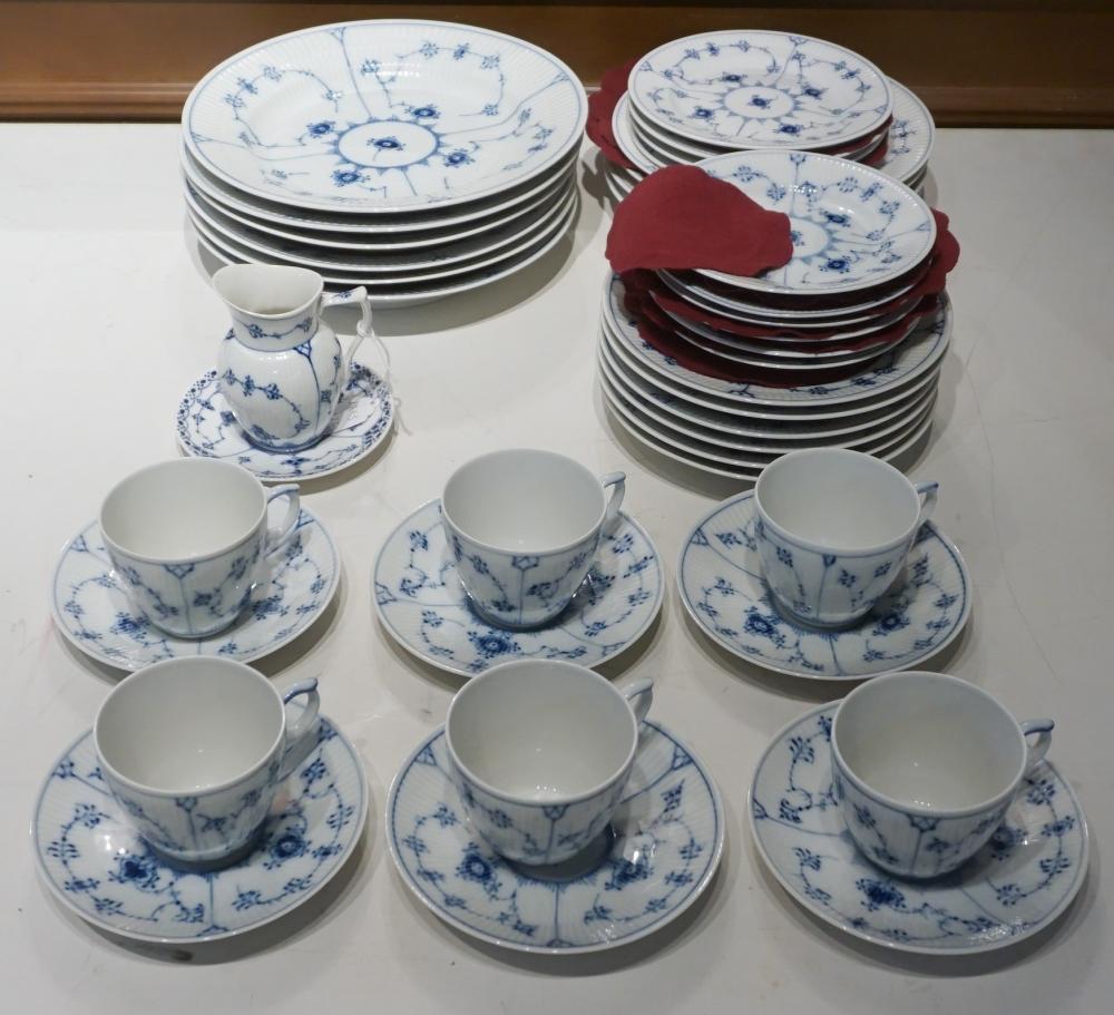 Appraisal: Royal Copenhagen Blue Fluted Plain Porcelain -Piece Dinner Service Consisting