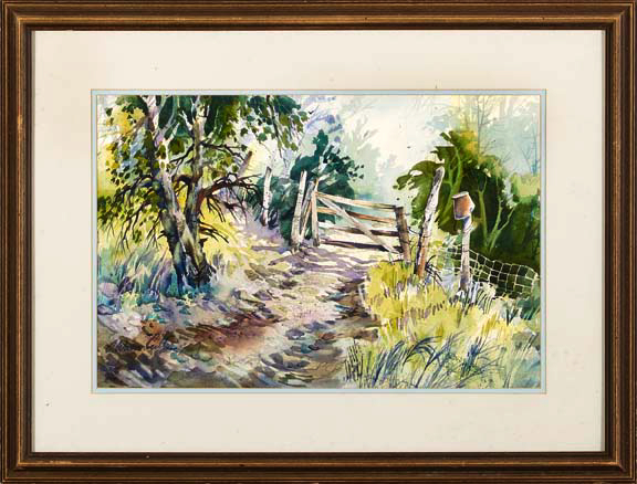 Appraisal: C Warren Cullar American Texas Contemporary Peaceful Trail watercolor sight