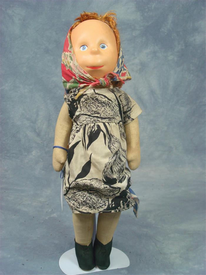 Appraisal: Cloth Poor Pitiful Pearl Doll plastic and cloth doll all