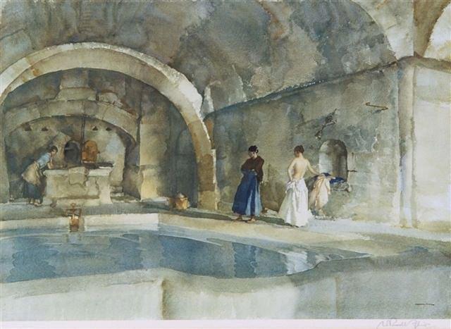 Appraisal: SIR WILLIAM RUSSELL FLINT British - 'Strange Interior Languedoc' signed