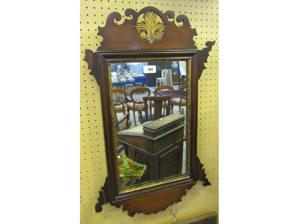 Appraisal: th Century mahogany wall mirror