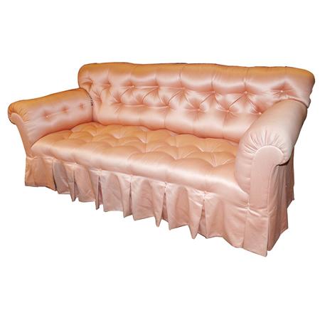 Appraisal: Silk Tufted Upholstered Sofa Estimate nbsp nbsp nbsp - nbsp