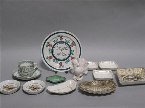 Appraisal: GROUP OF DECORATIVE PORCELAIN Including a Mottaheddeh Worcester style dish