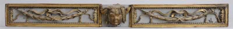 Appraisal: CONTINENTAL NEOCLASSICAL CARVED PAINTED AND PARCEL GILT WALL PANEL The