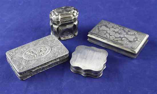 Appraisal: A th century Dutch standard silver cachou box of shaped