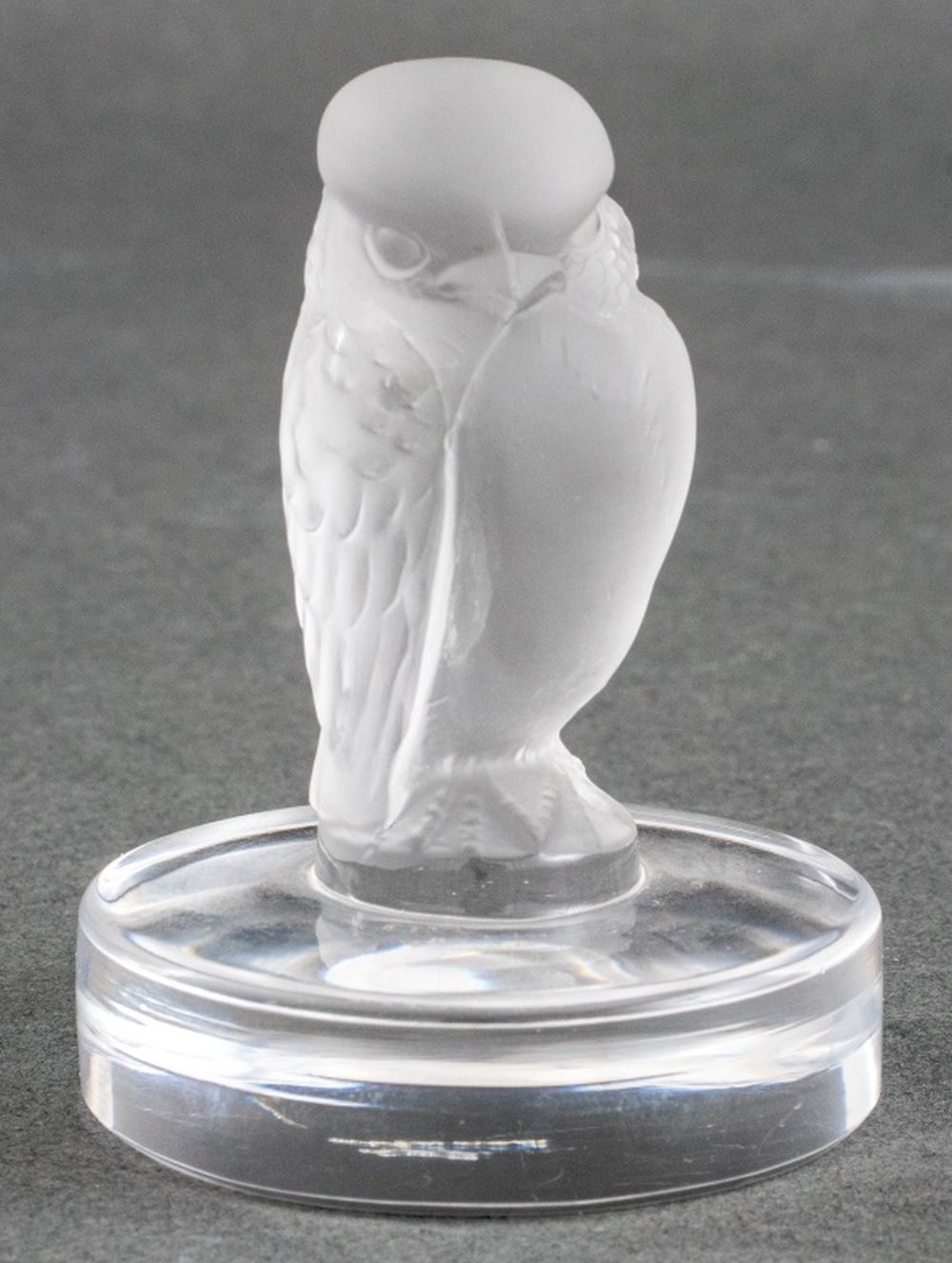 Appraisal: LALIQUE BIRD FROSTED GLASS SCULPTURE PAPERWEIGHT Lalique bird frosted glass