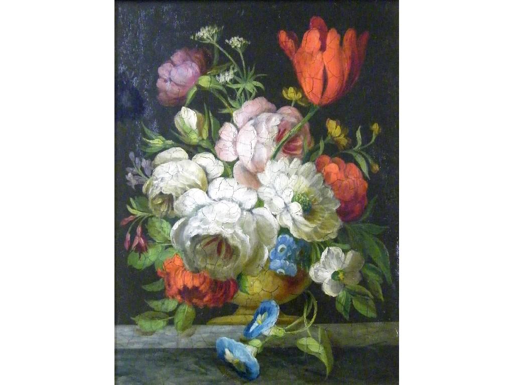 Appraisal: Dutch School - still life of flowers oil on copper