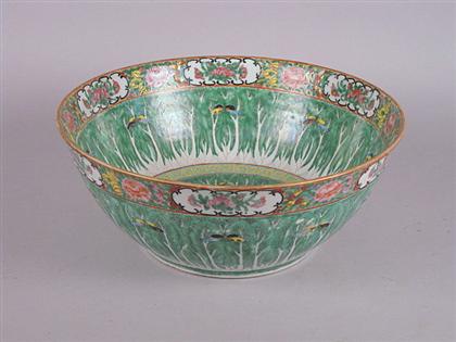 Appraisal: Large Chinese export 'cabbage leaf' bowl th century Of deep