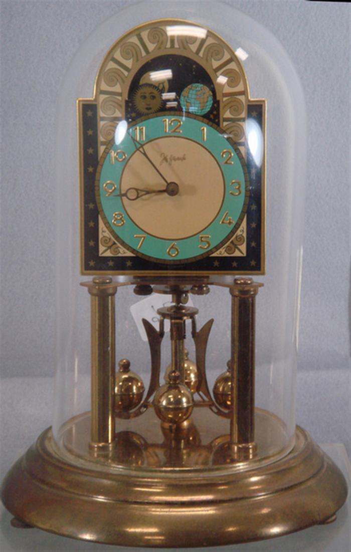 Appraisal: German anniversary clock John Wanamaker moon dial movement h including