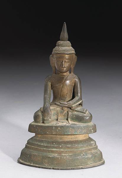 Appraisal: A Burmese bronze figure of Buddha Shan State th th